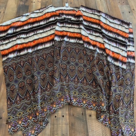 Chico’s Missoni Print Poncho Top Shirt Flowy Lightweight Resort Poncho Blouse - Picture 2 of 5